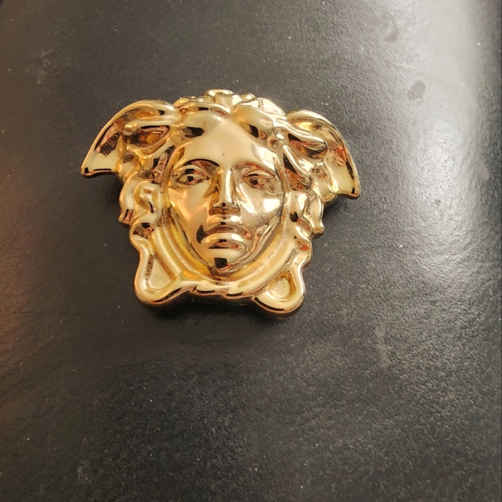 Versace Gold Medusa Head Brooch
